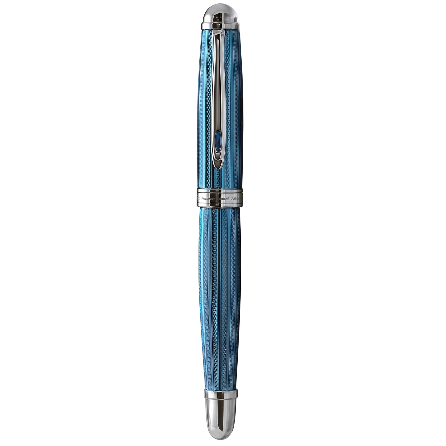 Xezo - Front view of a capped Freelancer Venetian Blue F-2 fountain pen