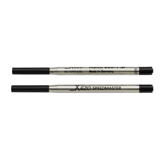 Xezo - Two capped black ballpoint ink cartridges - Xezo Speedmaster 900-1 Black Ballpoint Gel Refills - Pack of 2