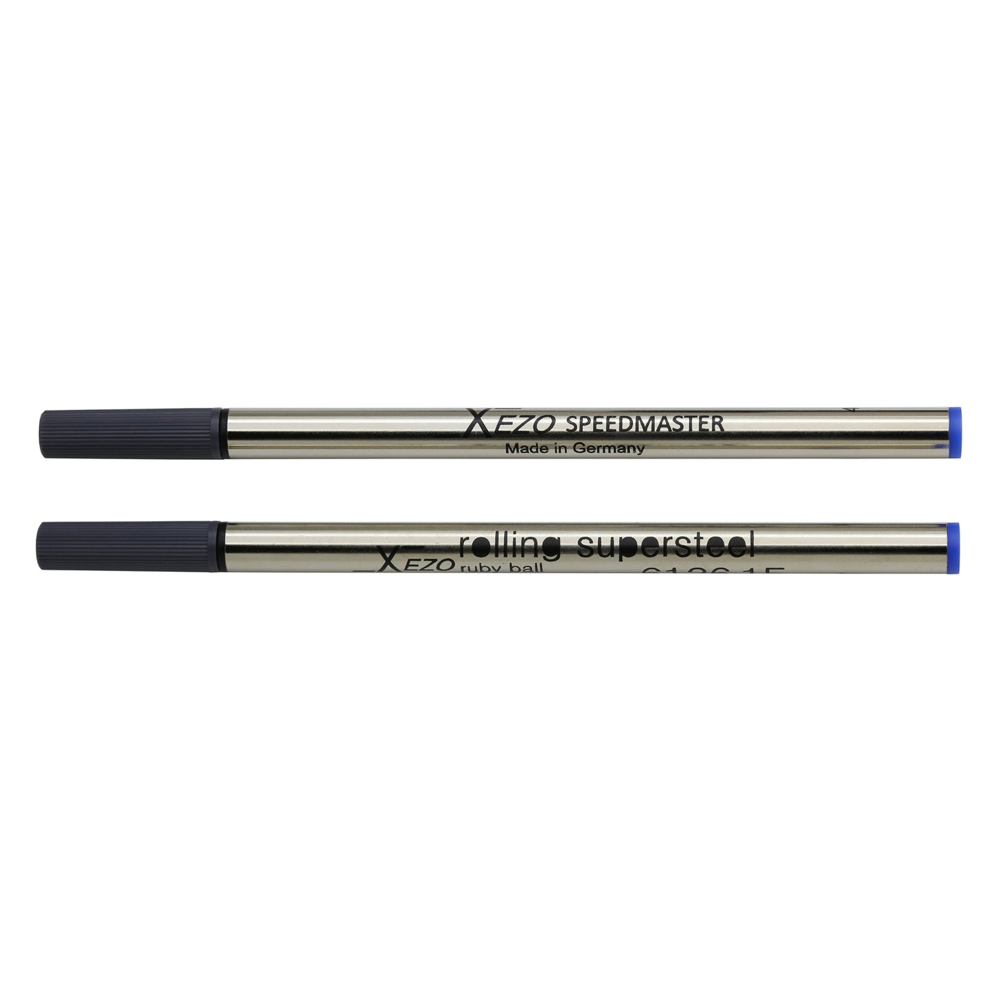 Xezo - Two capped blue gel ink rollerball cartridges - Xezo Speedmaster Blue 6126 Rollerball Refills - Pack of 2